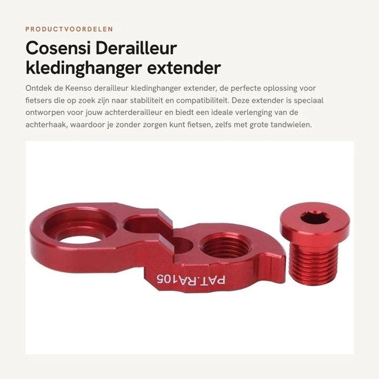Accessorio per bicicletta - Hanger derailleur - Alta compatibilità - Estensione derailleur - Accessori bicicletta - Peso leggero - Duraturo - Lunghezza totale 50,8 mm - Accessorio bicicletta