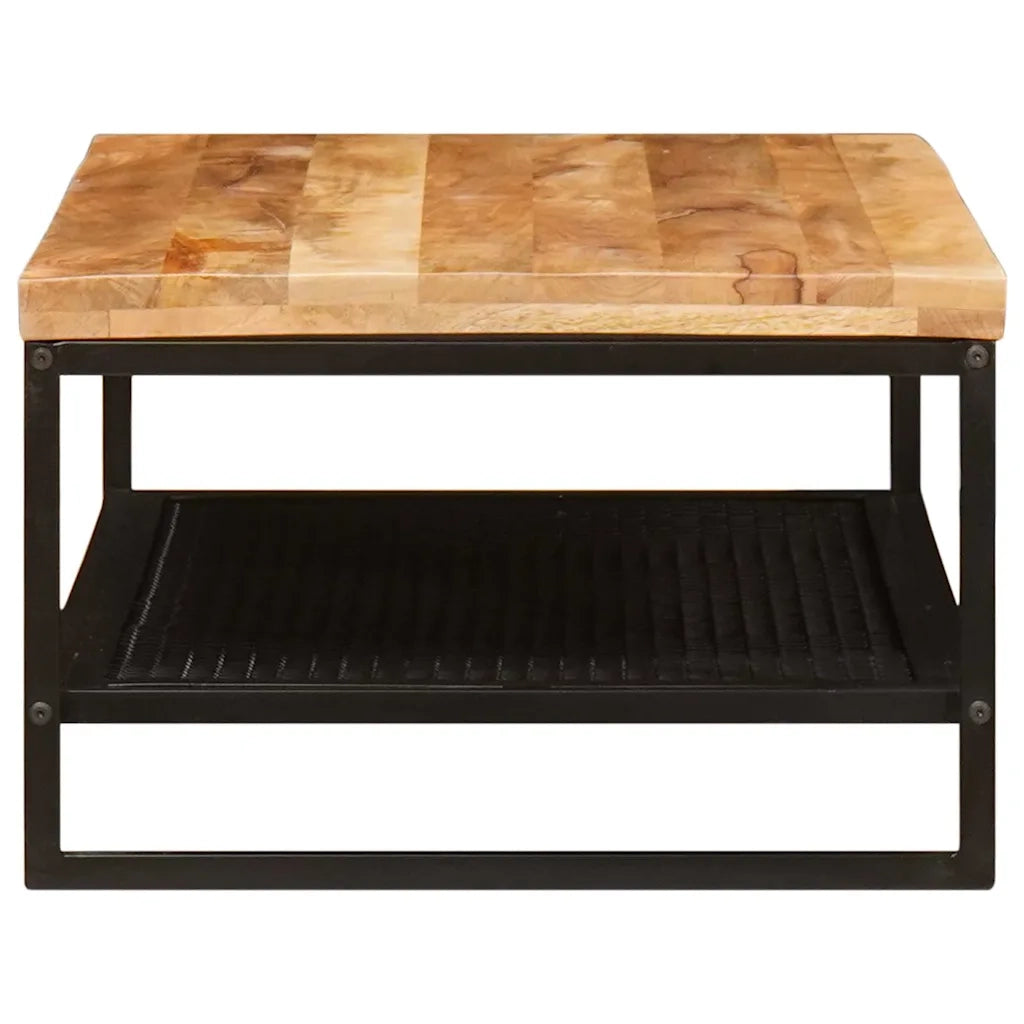 Tavolino da Salotto-Tavolino da soggiorno-Tavolo Marrone e Nero Legno di mango massello