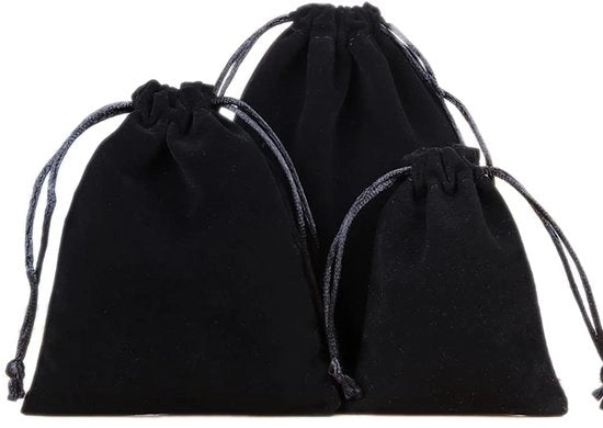Zaketti di Pizzo per Decorazione - Set di Sacchetti per Cadeau - Ideali per Regali - 10 x 12 cm - Nero - Conservazione degli Orefici - Matrimonio e Festa
