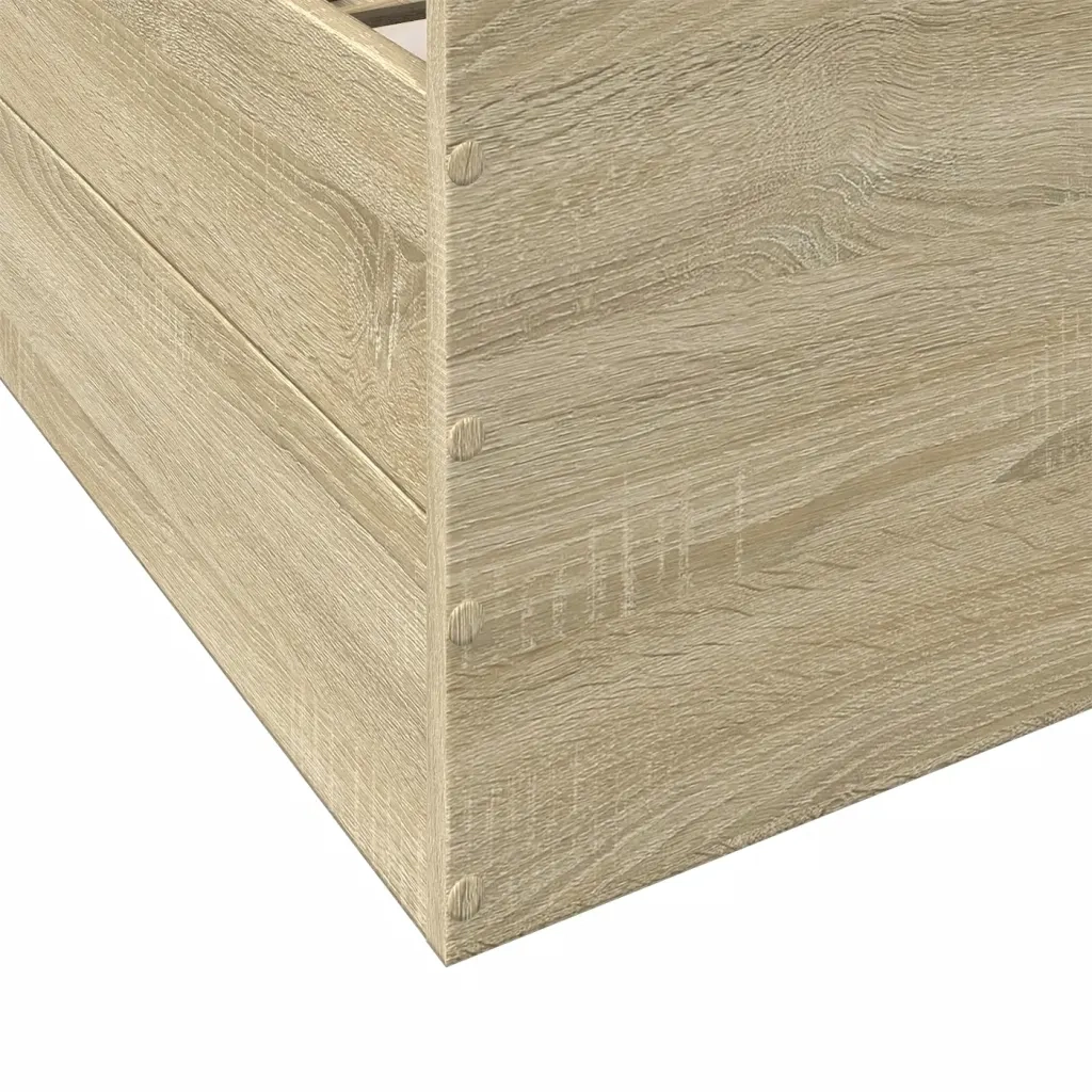 Giroletto Cassetti-Struttura Letto con contenitore Rovere Sonoma 75x190 cm Legno Multistrato 362298