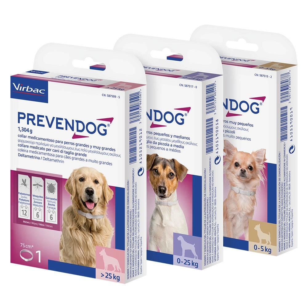 COLLARE ANTIPARASSITARIO PER CANI 'PREVENDOG' da 0 a 5 kg - cm. 35 (scatola 2 pezzi)  - VIRBAC