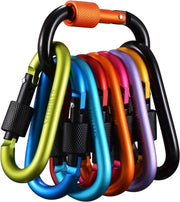 10 karabiner a colori - karabiner a gancio con chiusura a vite - accessori multifunzionali