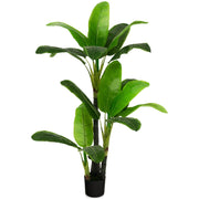 Albero di areca artificiale con supporto in cemento 18 foglie in plastica PE e 3 rami, Albero decorativo Verde