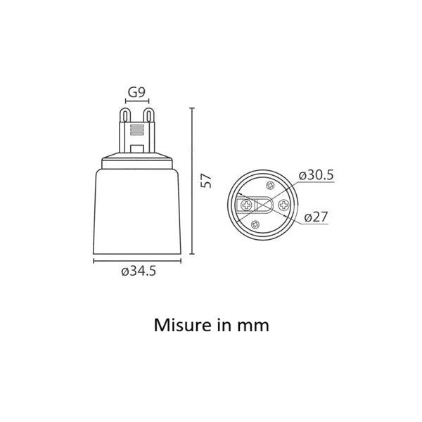 ADATTATORE DA G9 A E27 FAN EUROPE