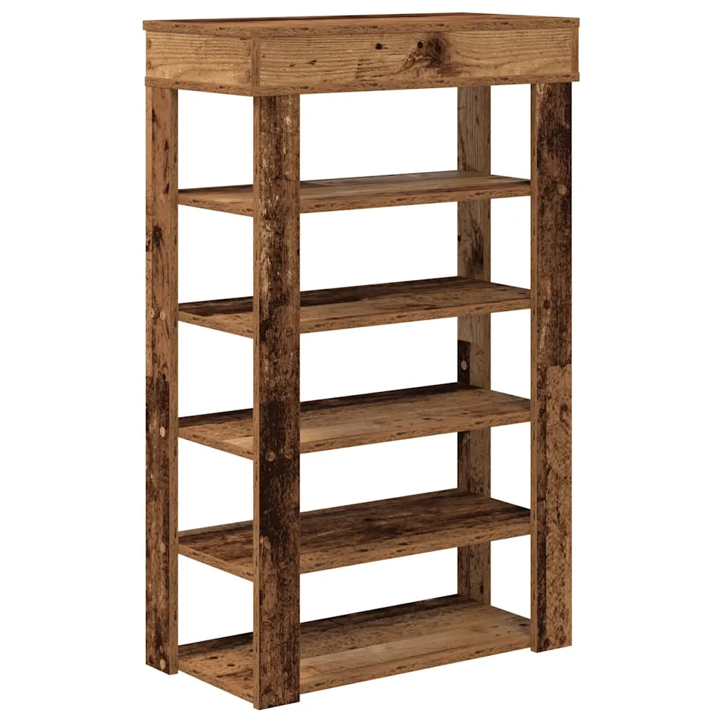 Scarpiera-Scaffale per scarpe Legno Antico 60x30x98 cm in Legno Multistrato