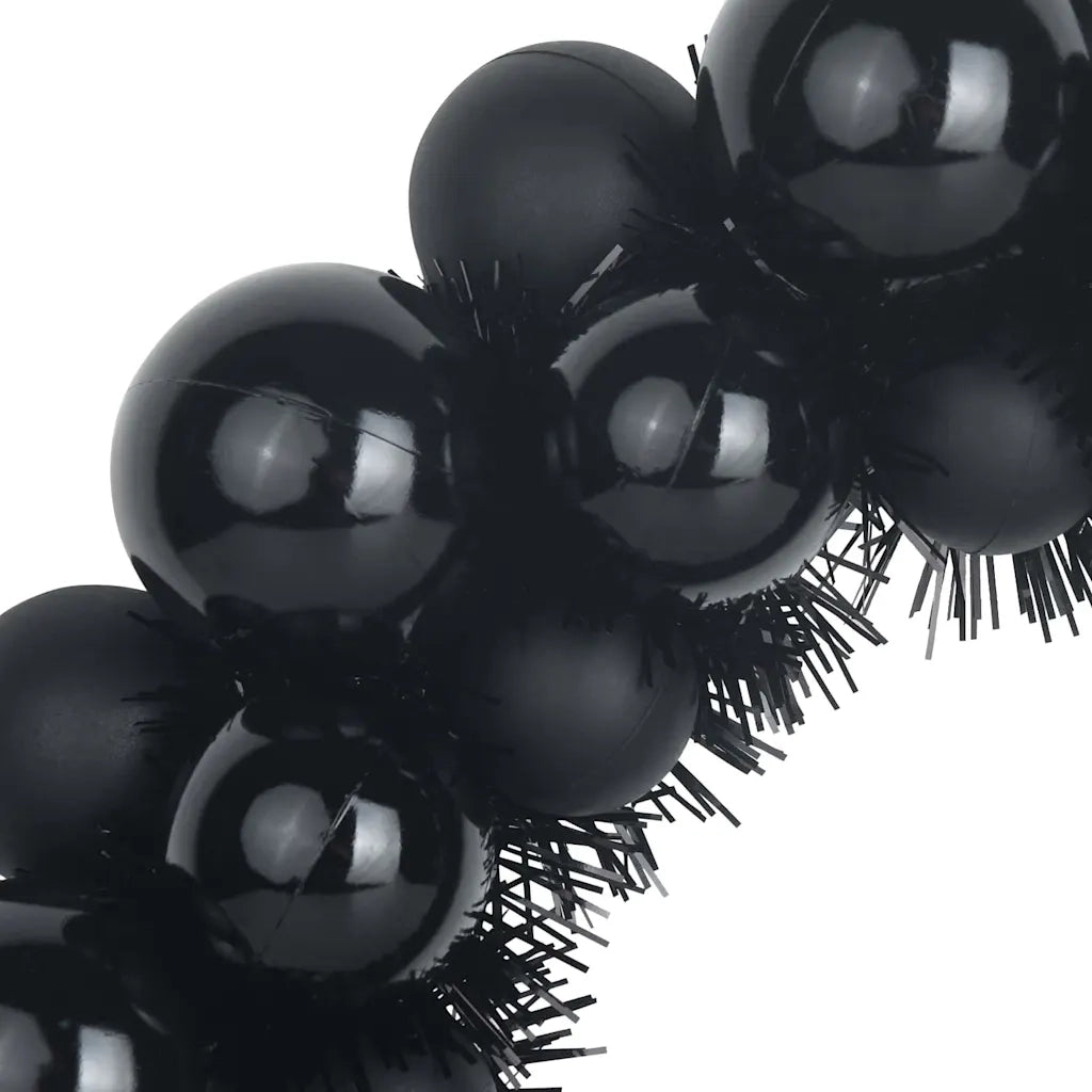 Corone di Palline di Natale 2 pz-Decorazioni natalizie Nero 33 x 33 x 7 cm