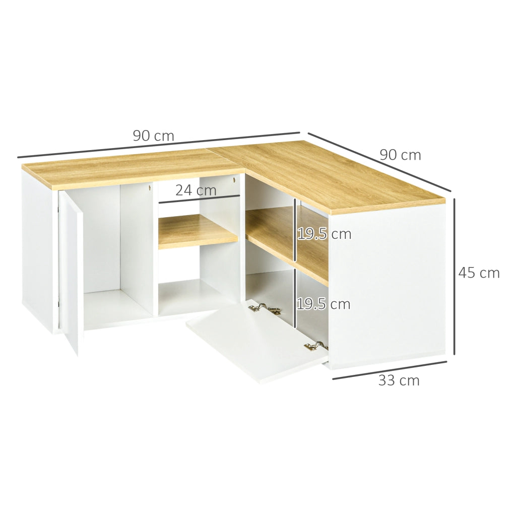 Mobile TV ad angolo 90x90 ¨C Xylo ¨C truciolato 3 ripiani 2 ante 40 pollici