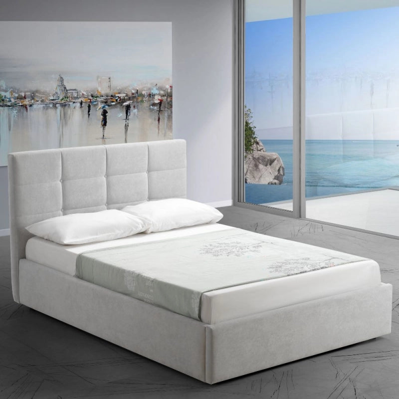 Letto una piazza e mezza con contenitore Napoli grigio Soro 90