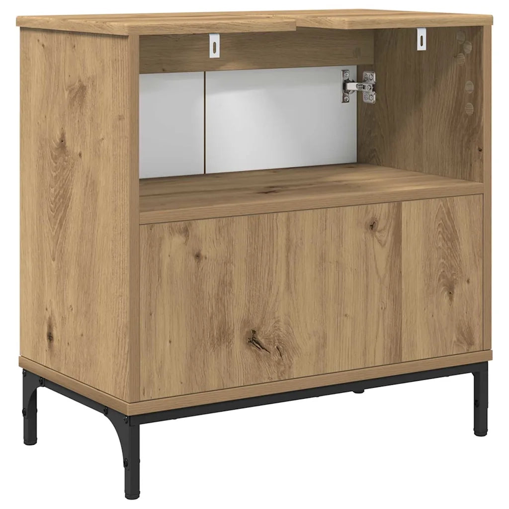 Armadio per Lavabo da Bagno con porta Rovere artigianale 883423