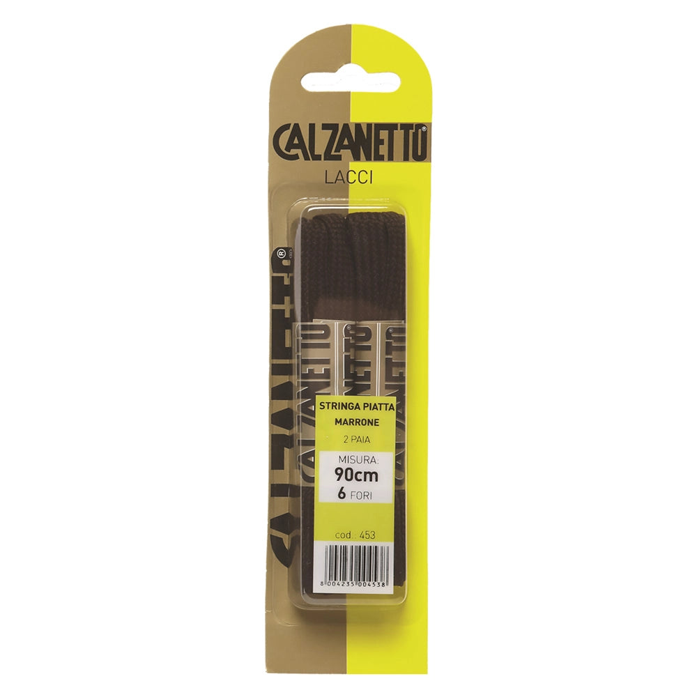 LACCI PIATTI cm.90 neri - blister 2 paia  - EBANO