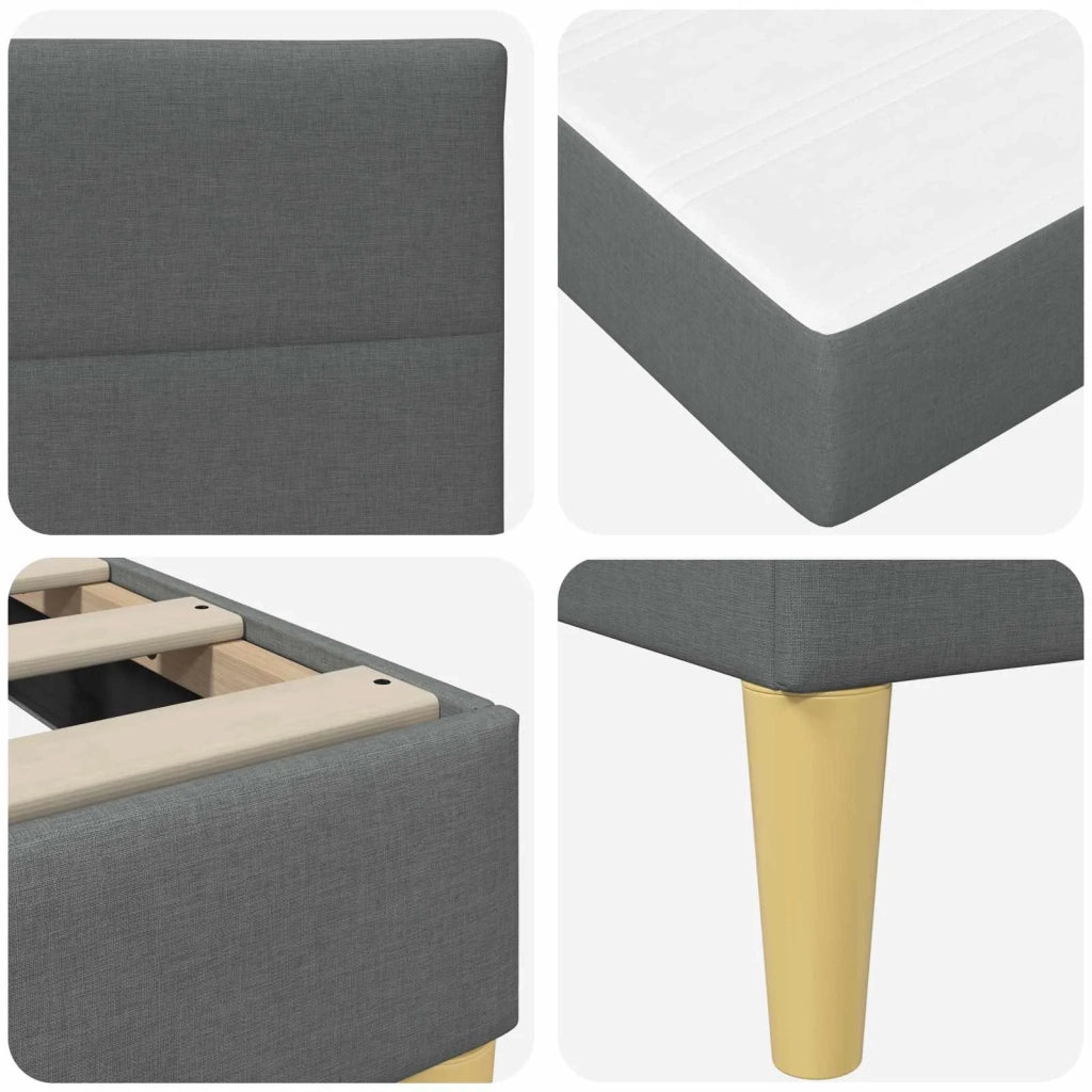 Struttura del letto-Giroletto Grigio scuro 100 x 200 cm Poliestere