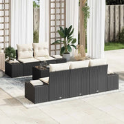 Set Divano da Giardino 6 pcs Nero e Crema polyrattan 3355606