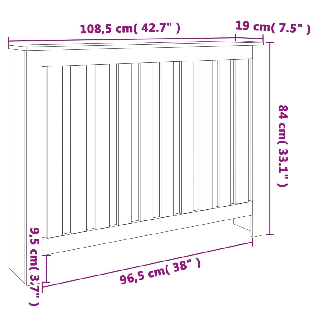 Copertura Termosifone Marrone Cera in Legno Massello Pino 844492