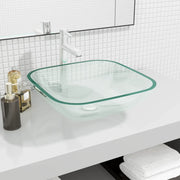 Lavandino in Vetro-Lavabo-Lavello 42x42x14 cm Trasparente