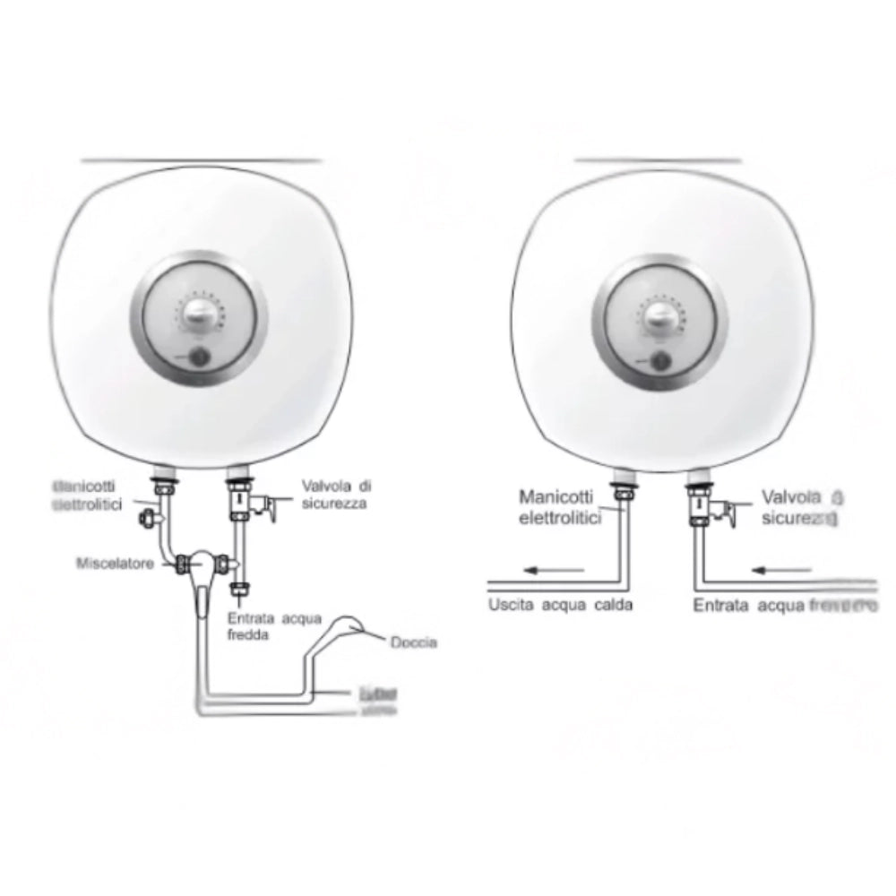 Scaldabagno elettrico isea mini swing sopralavello garanzia 2 anni 1500 watt *** capacità 10 litri, confezione 1
