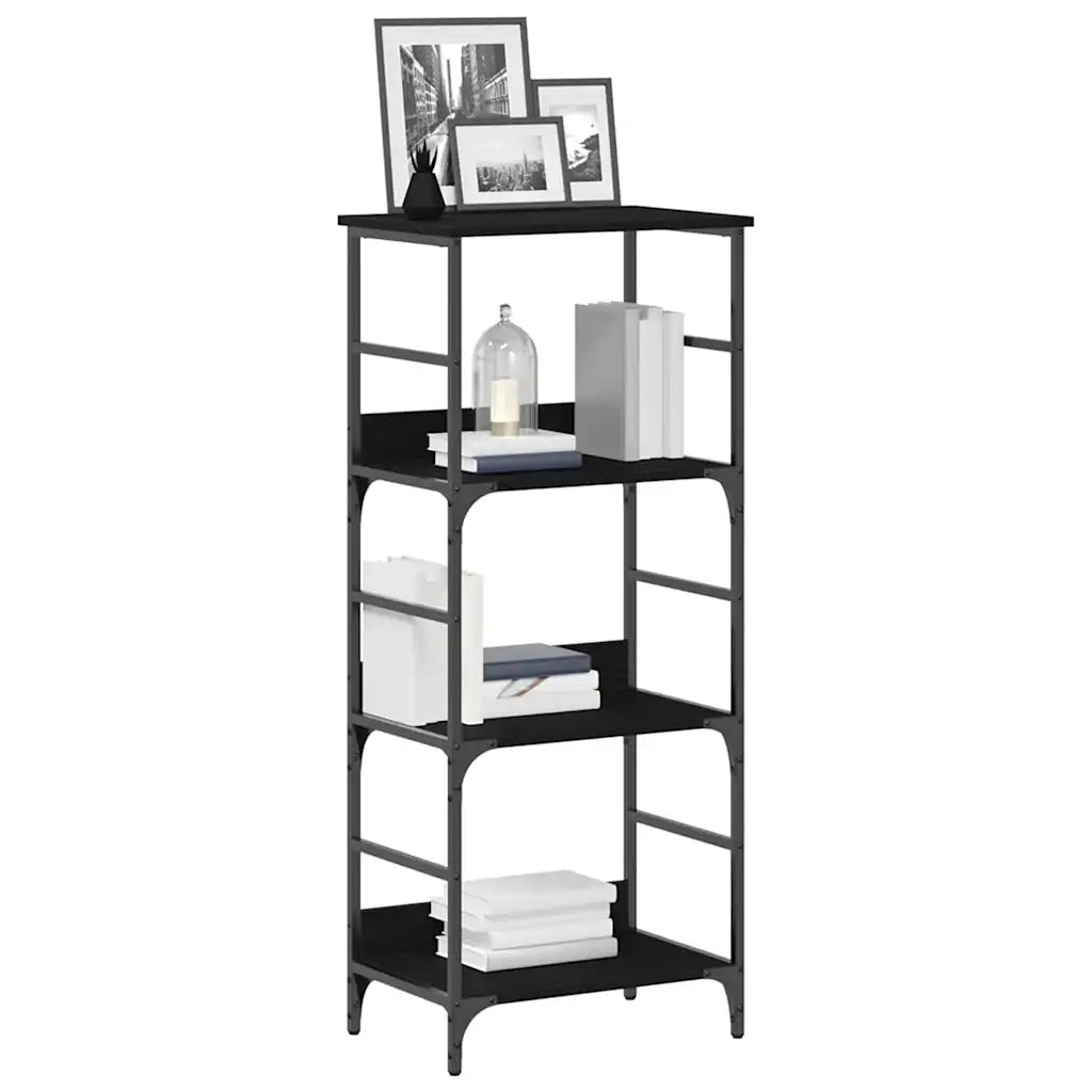 Libreria-Scaffale per Libri-Mobile di Stoccaggio Rovere Nero 50 x 33 x 117,5 cm Legno multistrato