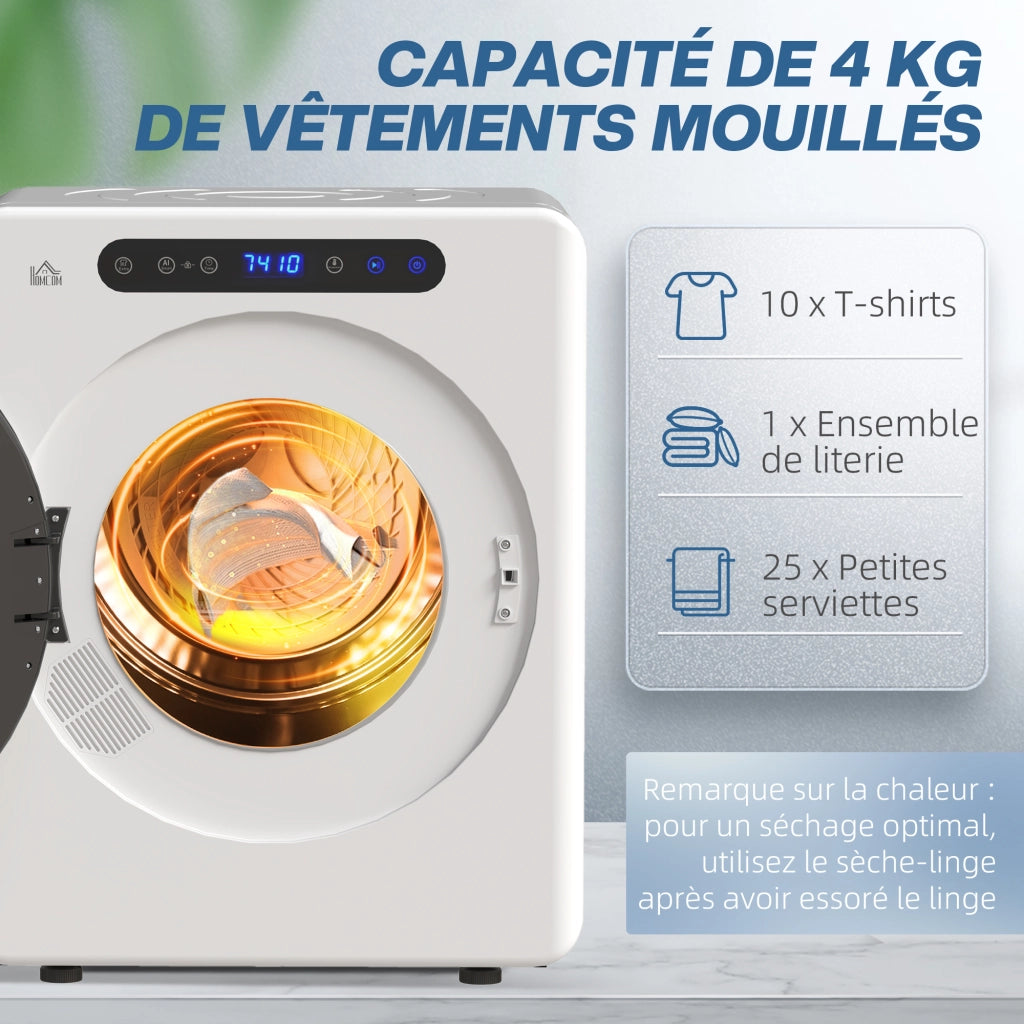 Asciugatrice a Evacuazione 1000W ¨C Xylo ¨C 3kg Bianco Acciaio Inossidabile