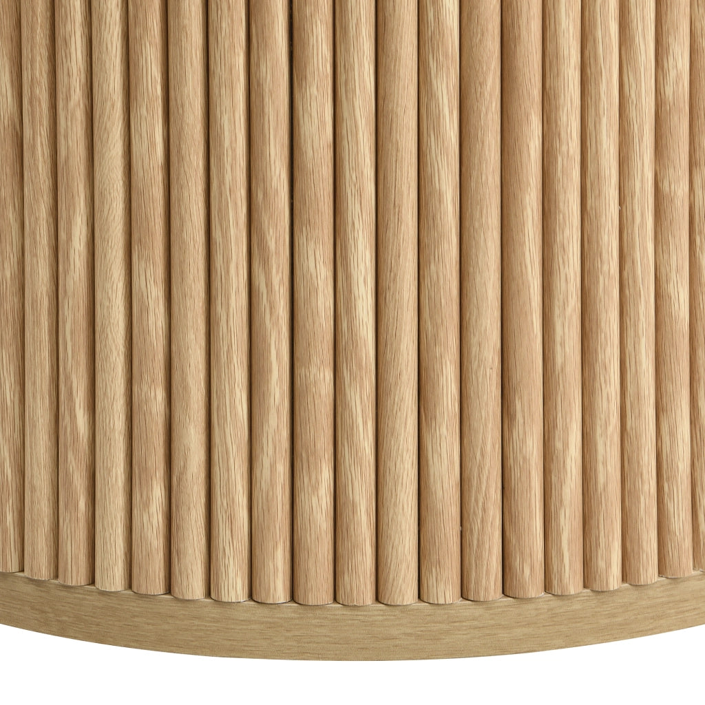 Tavolino da Caffè Rotondo 2 Pezzi con Struttura di Archiviazione, Stile Moderno, per Salotto, MDF, Naturale