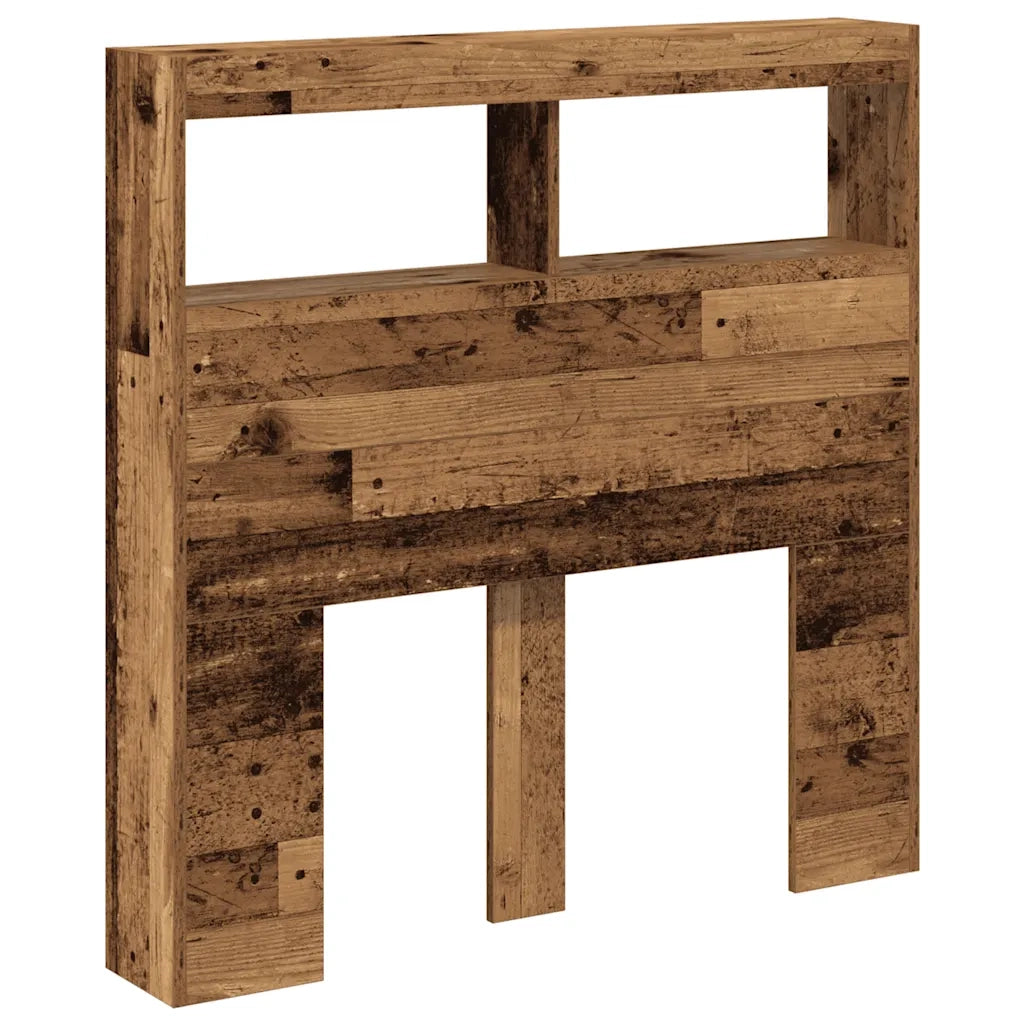 Testiera | Testata con Contenitore a LED Legno Antico 100x17x102 cm