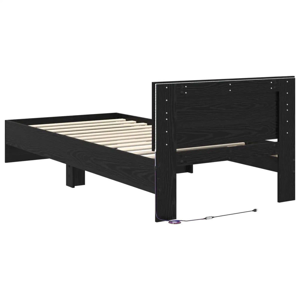 Struttura del letto Rovere Nero Legno ingegnerizzato 8009000