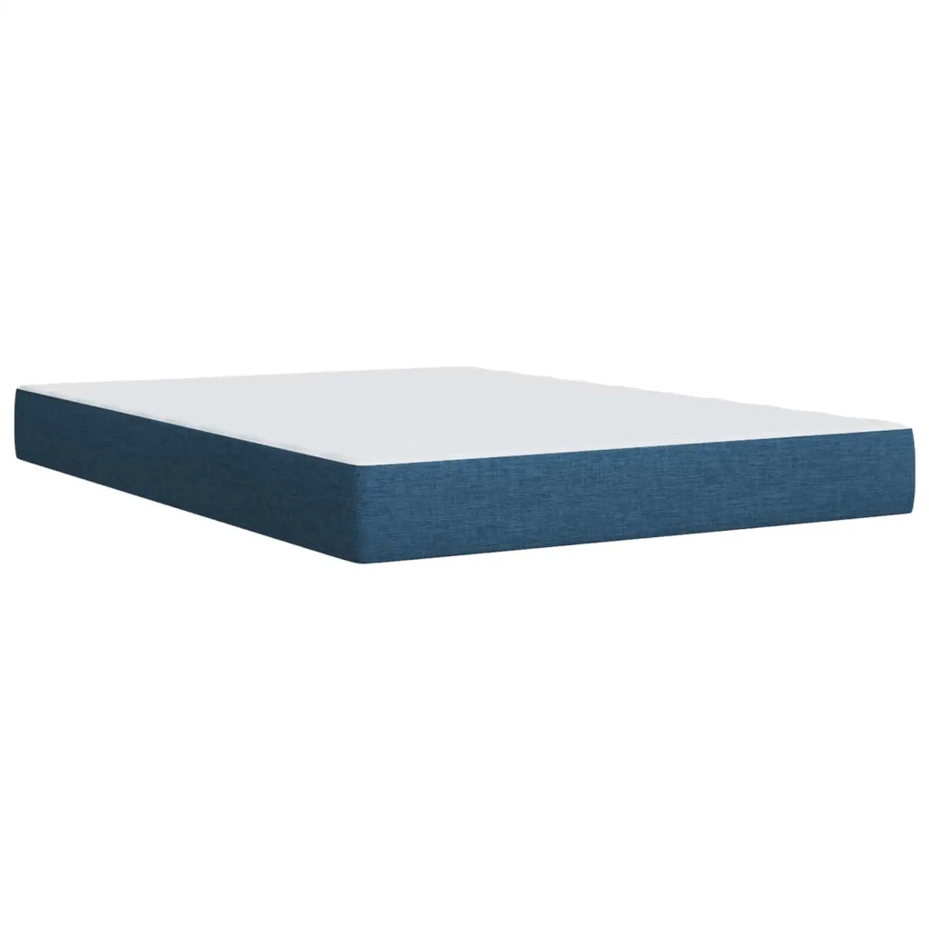 Letto con Box Spring, Materasso e LED Blu 140 x 190 cm Tessuto 3451944