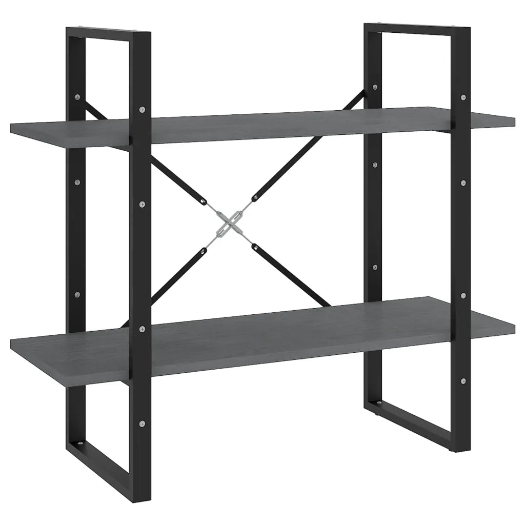 Libreria a 2 Ripiani Grigia 80x30x70 cm in Massello di Pino 806454