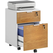 Cassettiera ufficio mobile 2 cassetti con serratura e barre per cartelle sospese ¨C Xylo ¨C 42x40x60 cm