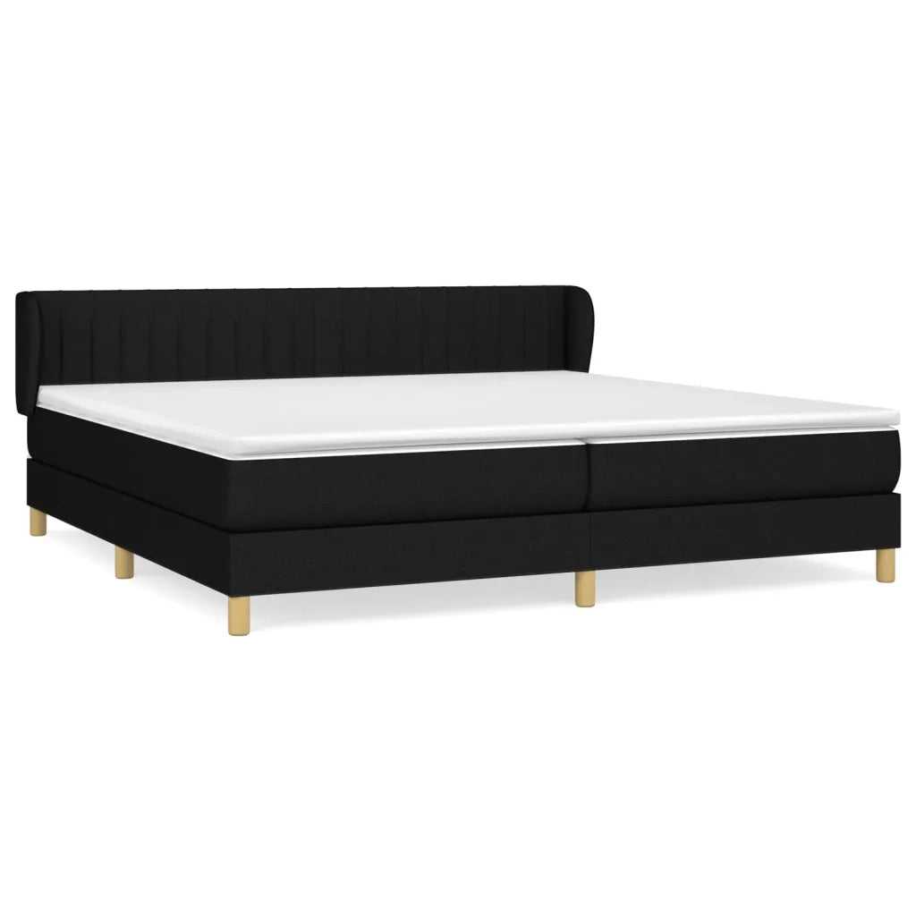 Giroletto a Molle con Materasso Nero 200x200 cm in Tessuto 3126991
