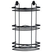Mensola doccia angolare 3 ripiani in acciaio nero opaco Linea Cover Black Feridras