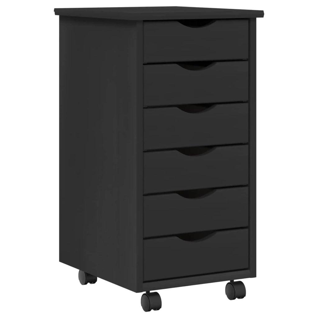 Set scrivania e mobiletto su ruote MOSS 2 pcs Nero 3438788