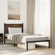 Giroletto senza Materasso-Struttura Letto in Metallo Rovere Marrone 90x190 cm 808595