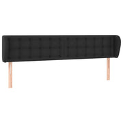 Testiera | Testata ad Orecchio Nera 183x23x78/88 cm in Similpelle