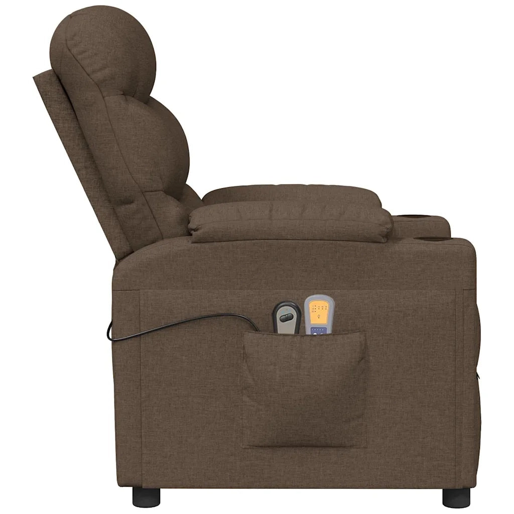 Divano Sedia-Poltrona Massaggiante Elettrica Marrone in Tessuto 993693