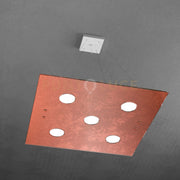 PATH SOSPENSIONE 5 LUCI FOGLIA RAME 1141-S5-FR