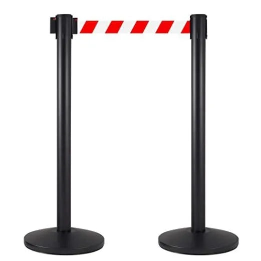 Coppia Colonnine Segnapercorso nere nastro 3 M - ROSSO