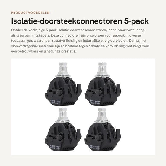 Connettori di connessione per isolamento - 5-pack - Divisore di cavi ad alta tensione - Materiale refrattario - Resistente all'usura - Per illuminazione stradale...