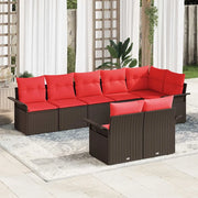 Set Divano da Giardino 8 pcs Marrone polyrattan 3354083