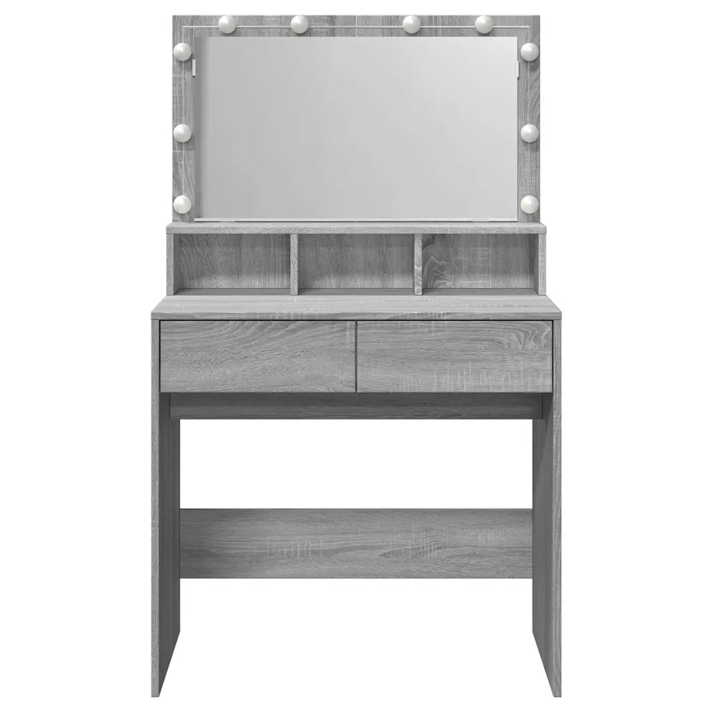 Toeletta con LED Grigio Sonoma 80x41x134,5 cm