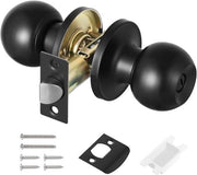 Deurklink in RVS con Chiusura a Scatto per Interno - Set da 1 - Deurklink per Privacy in Acciaio Inossidabile Nero - Deurklink Ronde per Camera da Letto/Bagni