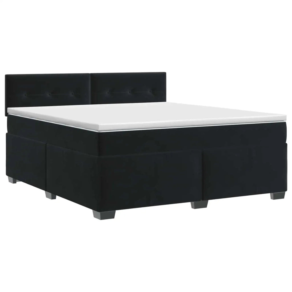 Letto box spring con materasso Nero 140 x 200 cm Velluto 3450730