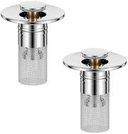 Stopperi per lavandino 2 in 1 - Acciaio Inossidabile - Filtro per capelli - Blocco scarico per doccia - Filtri a pop-up - Diametri di scarico 28-32mm - Stopperi per scarico