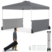 Tenda a baldacchino con 2 pareti laterali, Riparo pieghevole portatile per esterno Grigio-Tende parasole