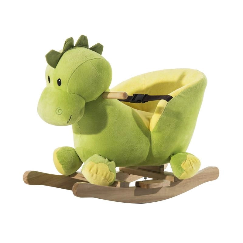 DRAGO A DONDOLO IN LEGNO PER I BAMBINI VERDE E GIALLO