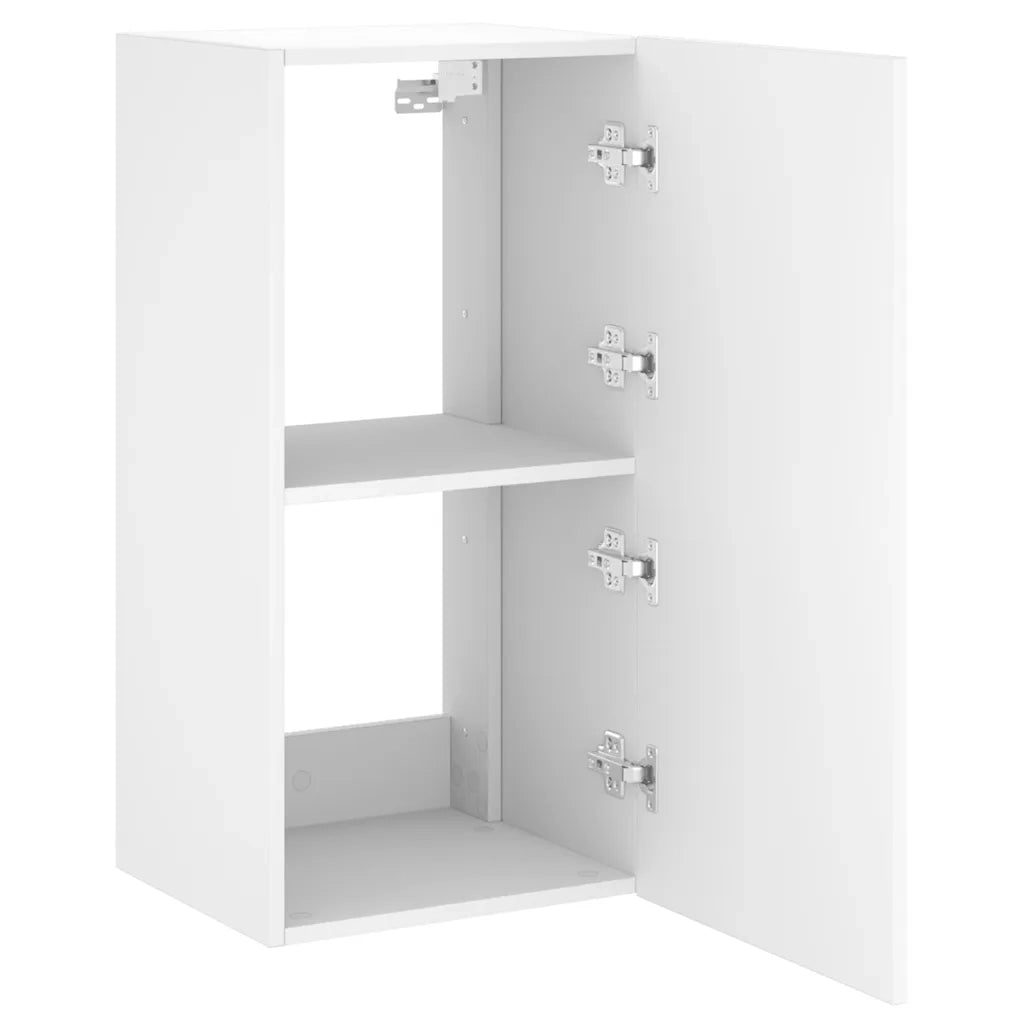 Mobile TV a Parete | Armadietto TV | Mobile Porta TV con Luci LED Bianco 40,5x35x80 cm
