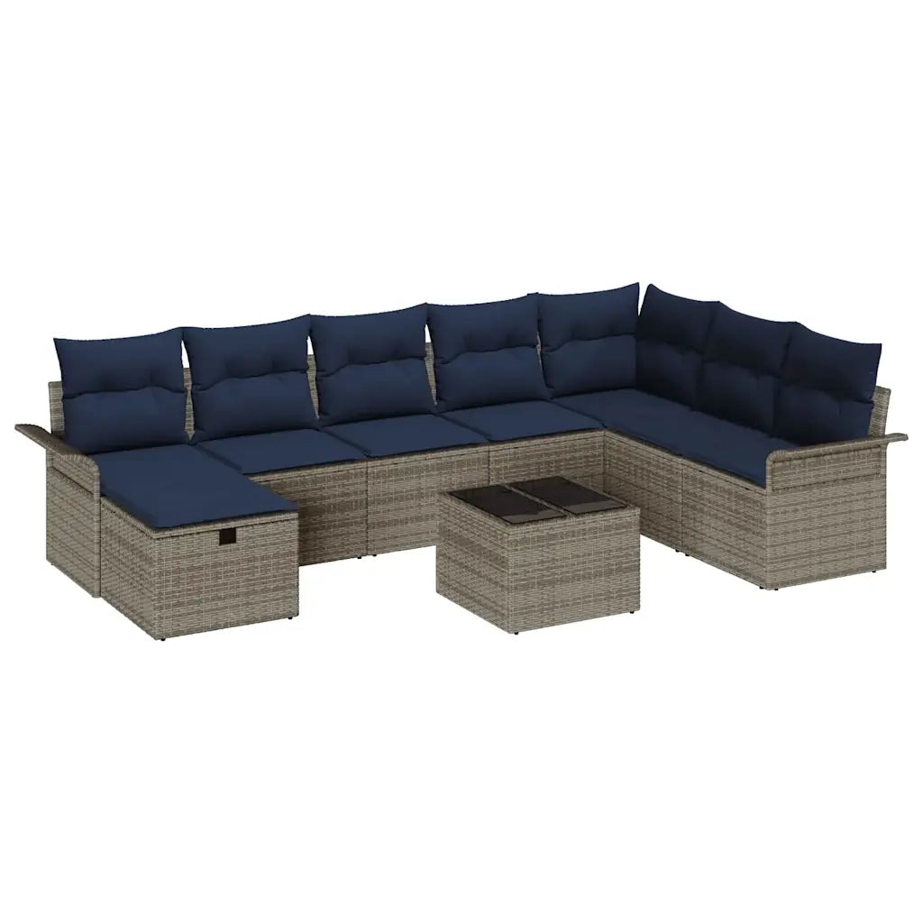 Set Divano da Giardino con cuscino 9 pcs Poly Rattan 3360276