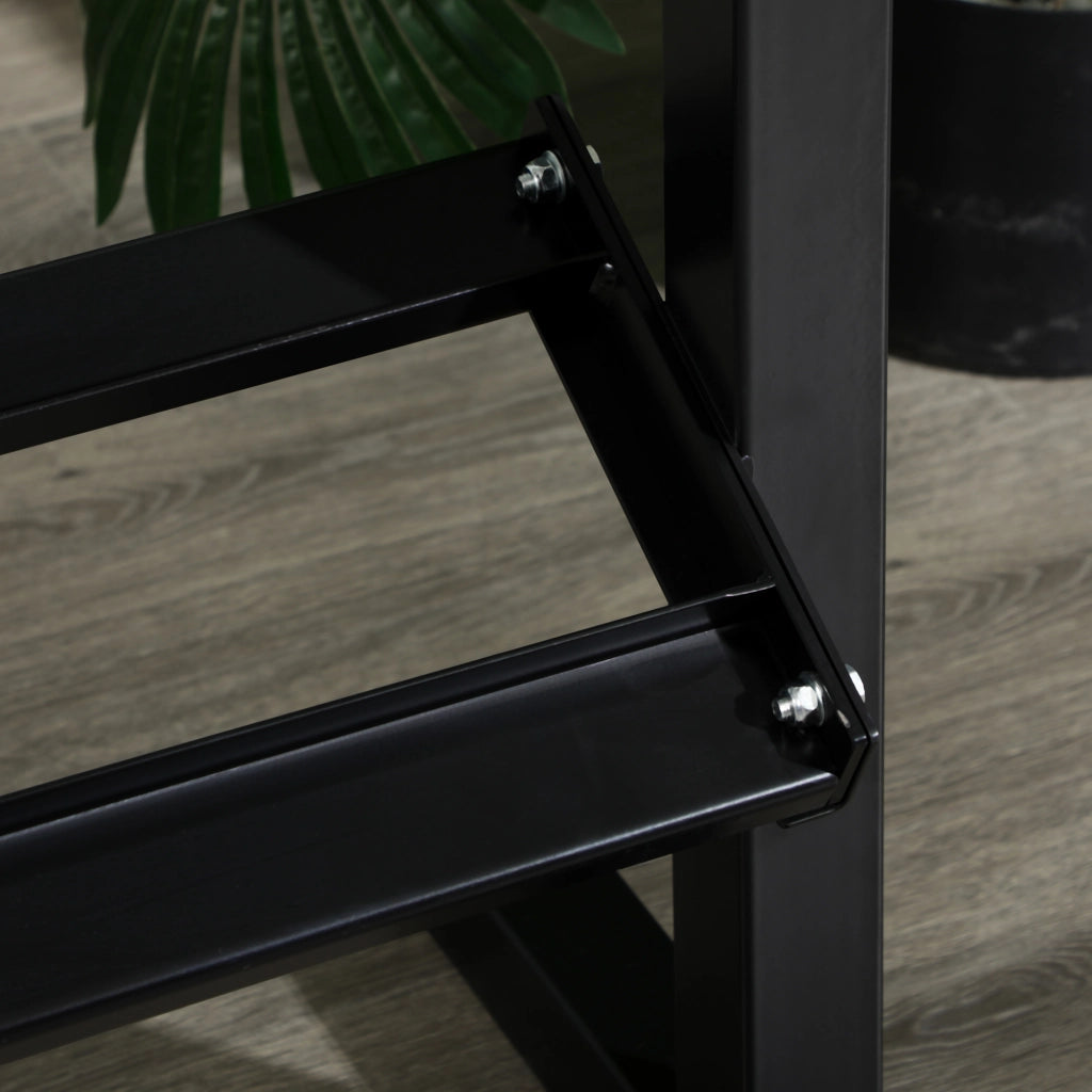 Rastrelliera per Manubri 2 Ripiani ¨C Xylo ¨C Acciaio Nero 94x52,5x82cm Portata 270kg