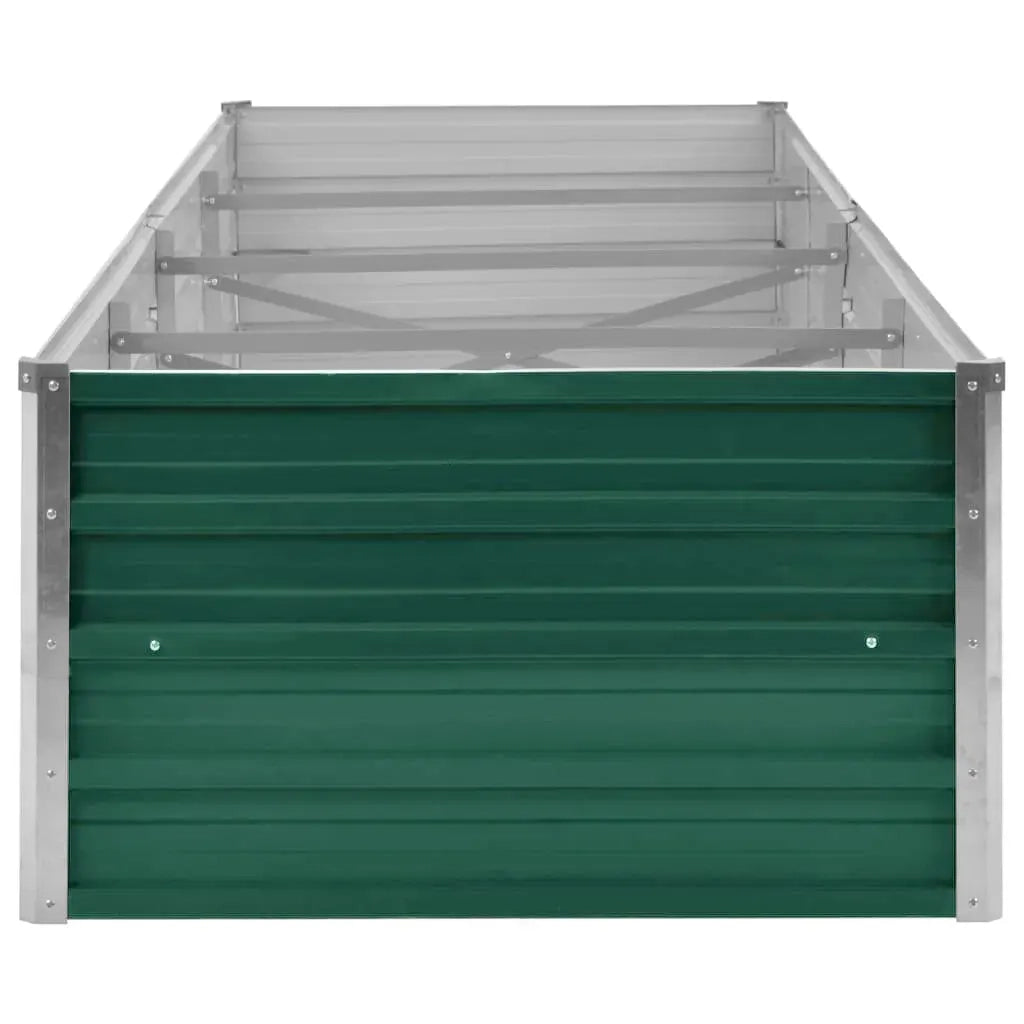Fioriere | Cassetta per fiori | Letto Rialzato Giardino in Acciaio Zincato 320x80x45 cm Verde