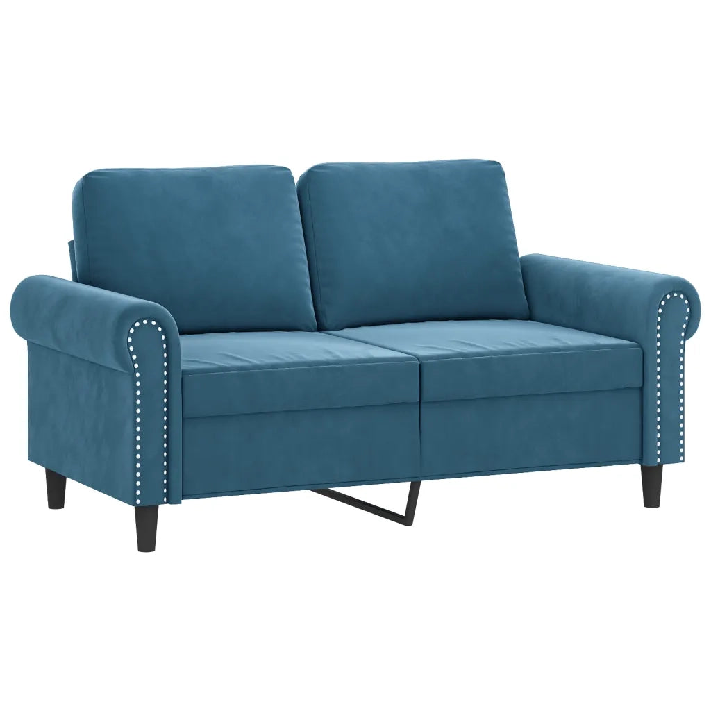 Set di Divani 3 pz con Cuscini Blu in Velluto 3202269
