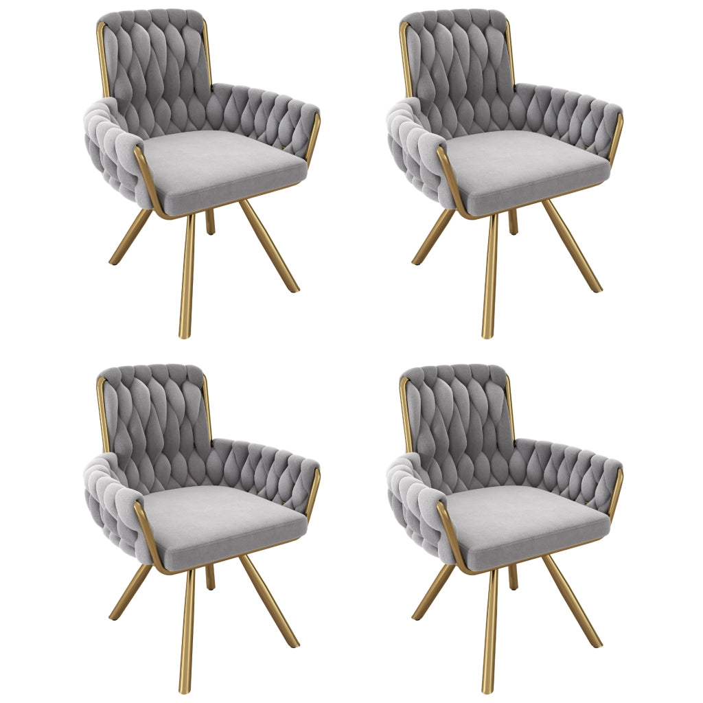 Sedia girevole in velluto grigio