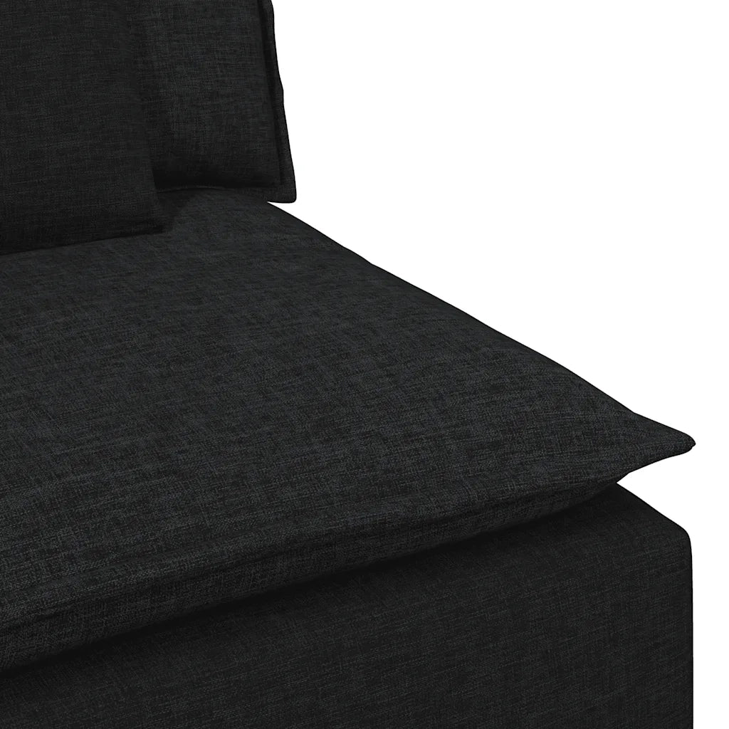 Modulo Centrale Divano Modulare con Cuscini Nero 100 cm